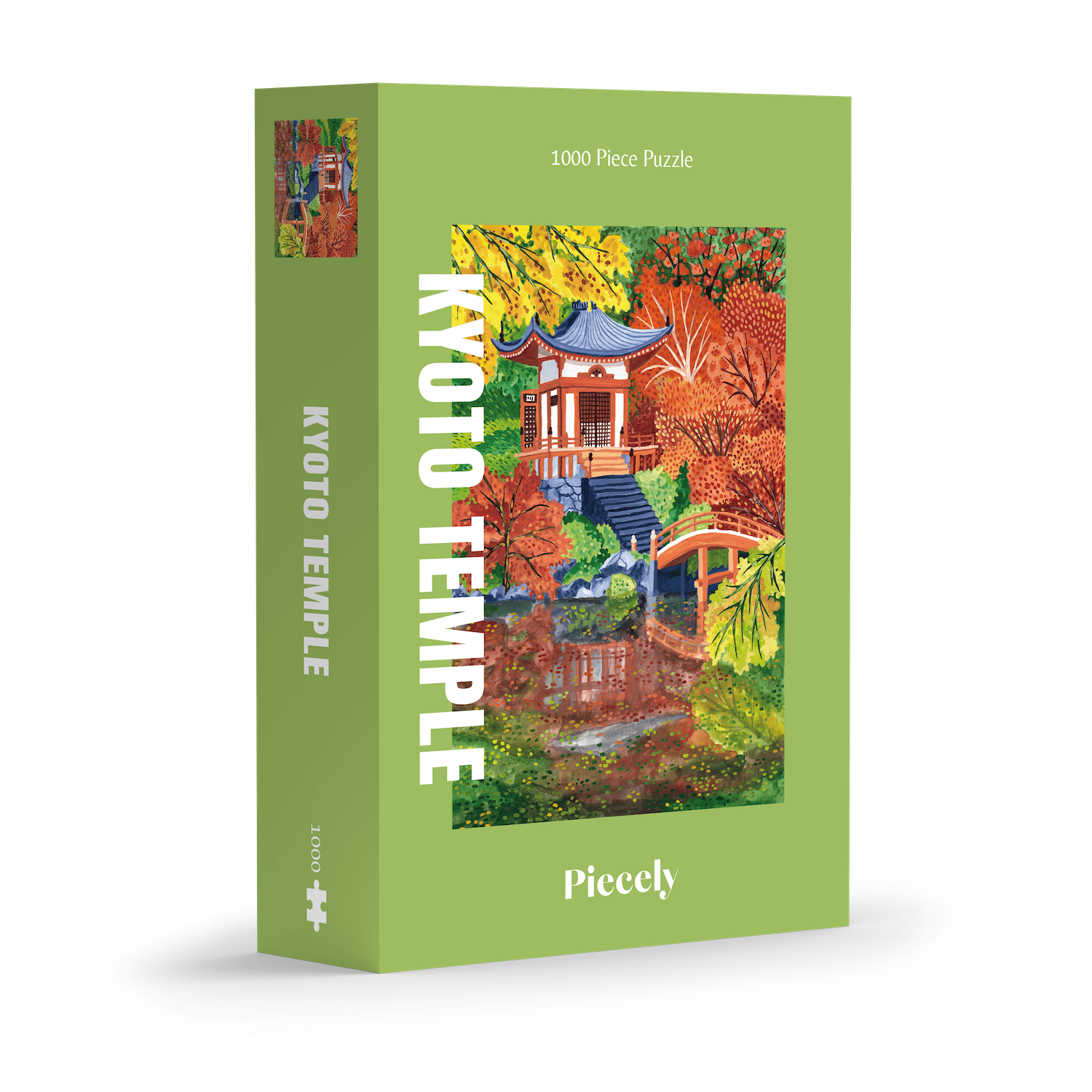 Plastikfreies Puzzle für Erwachsene, das den Daigo-Ji Tempel in Kyoto, Japan im Herbst zeigt.