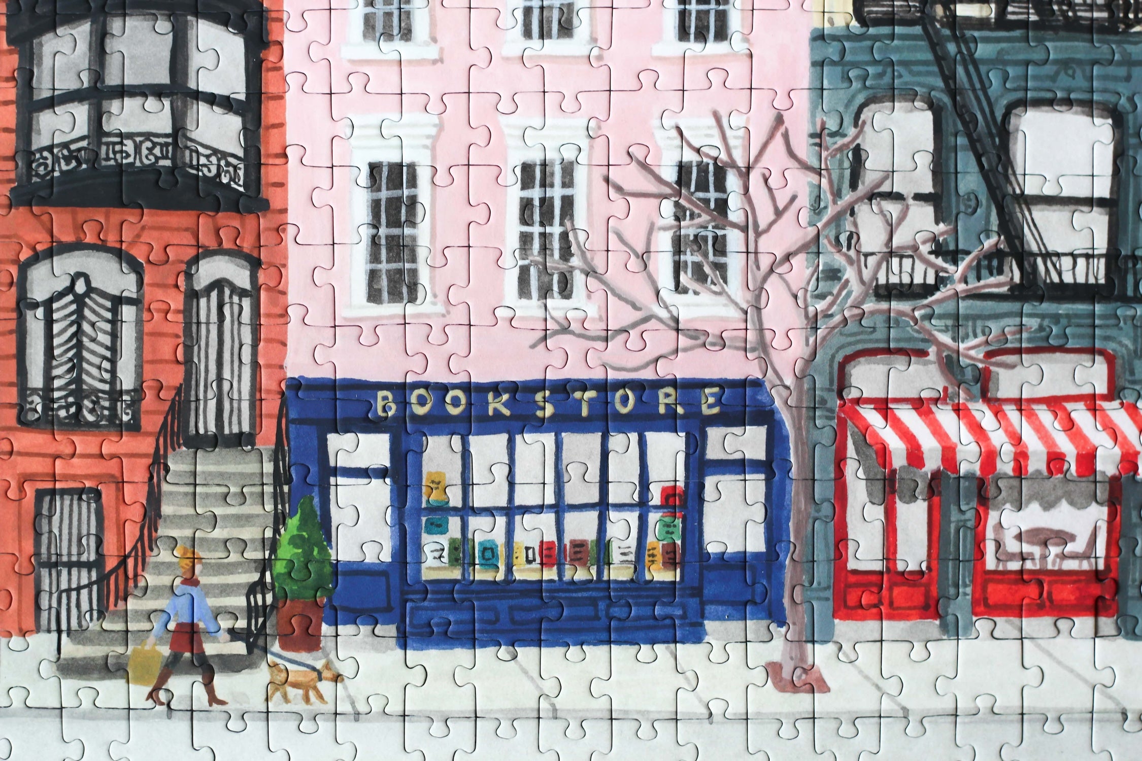 Plastikfreies Puzzle für Erwachsene, das die Skyline von New York City im Winter zeigt.