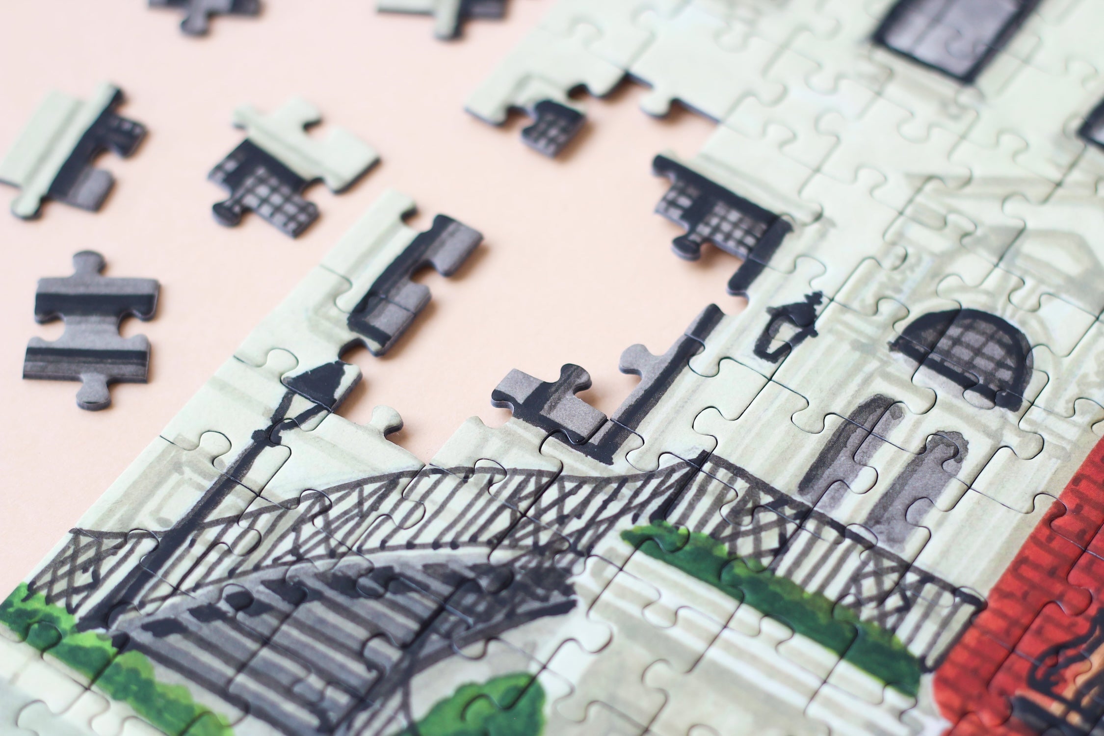 Plastikfreies Puzzle für Erwachsene, das die Skyline von New York City im Winter zeigt.