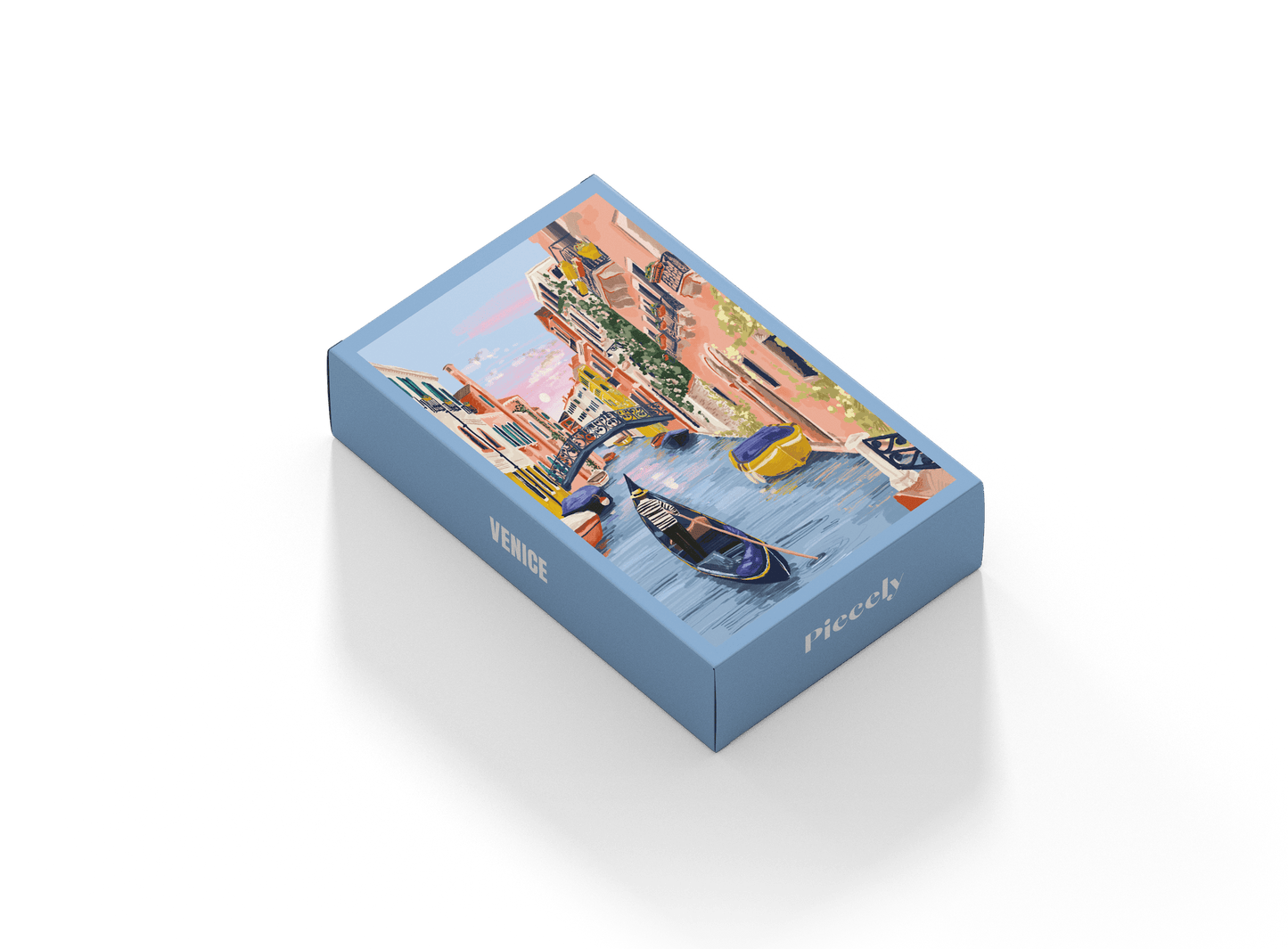 99-teiliges Minipuzzle für Erwachsene, das eine Gondola auf den Kanälen von Venedig zeigt.