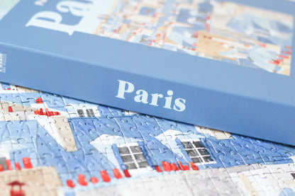 Nachhaltiges, 500-teiliges Puzzle für Erwachsene, das die Dächer von Paris zeigt.