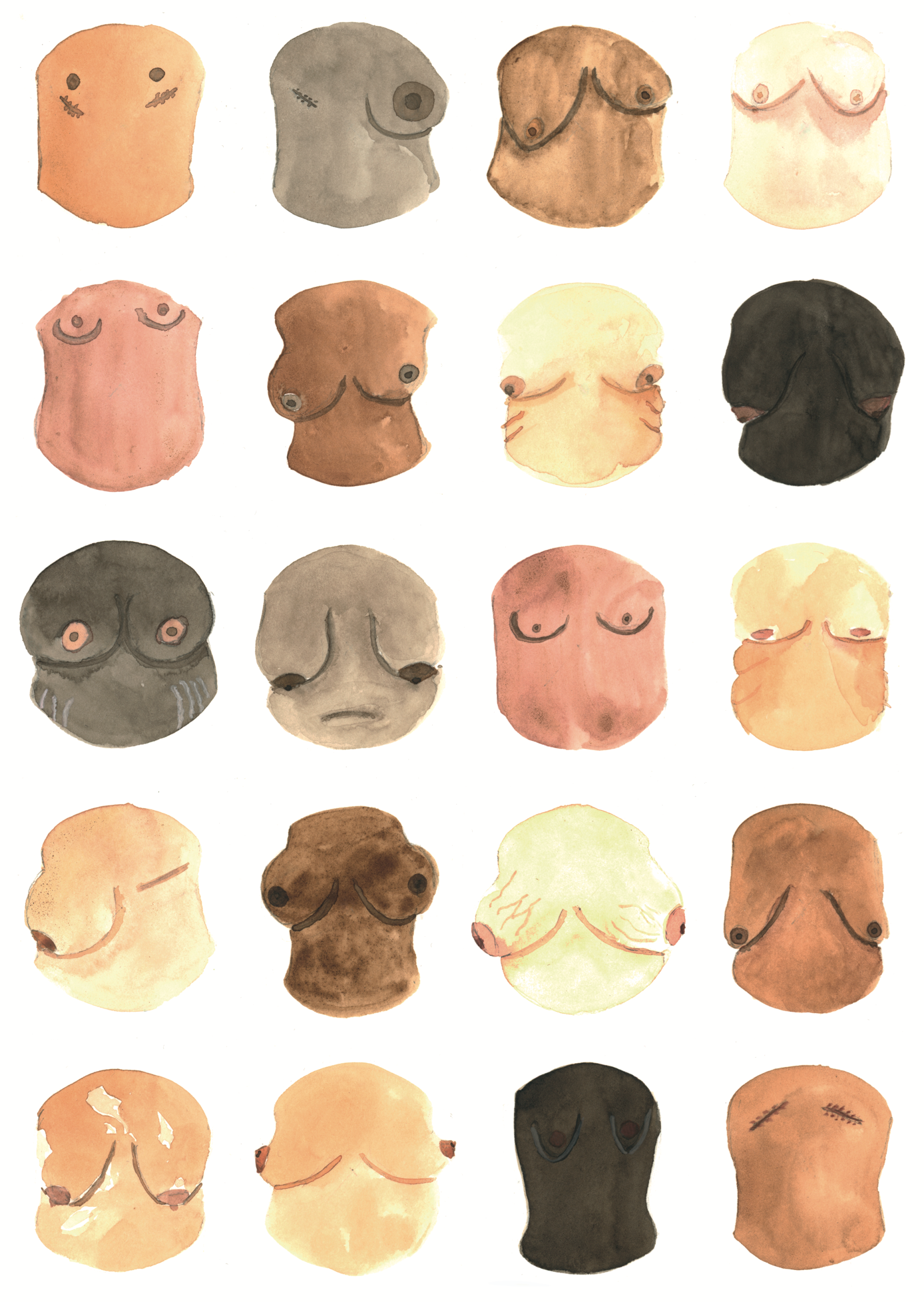 1000-teiliges Puzzle für Erwachsene, das Brüste in allen Formen und Farben zeigt